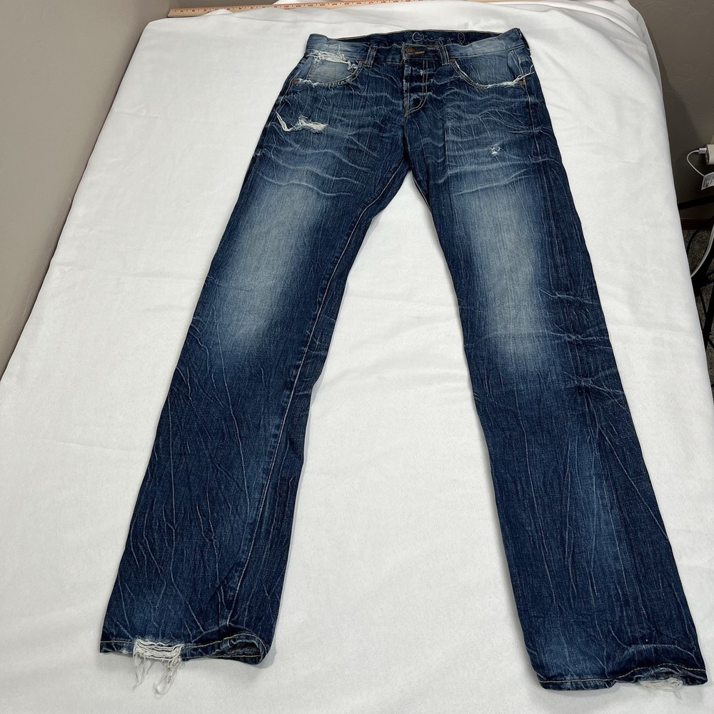 Vintage Chip & Pepper Blue Denim Distressed Straight Jeans Size 30 Model 87
